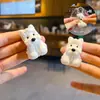 Brinquedo de alívio de estresse em silicone de grau alimentício para filhote de West Highland White Terrier, perfeito para apertar e liberar a tensão, pode ser usado como chaveiro de bolsa, chaveiro ou boneco de alívio de estresse