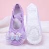 Zapatos de Baile Morados Temperamentales para Niños Suela Suave Lazo con Lentejuelas Zapatos de Baile Ballet Lindos Zapatos de Actuación 8138