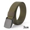 Cinturón de Lona Casual para Combinar con Todo Hebilla de Aleación de Zinc Metálica 3cm Patrón Simple de Tanque Cinturón de Nylon de Secado Rápido Cinturón para Pantalón