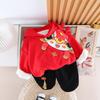 Trajes para niños de Año Nuevo 2024 Año del Dragón Ropa de Año Nuevo Trajes de Terciopelo Ropa Roja Festiva Ropa para Niños Ropa de Año Nuevo para Niñas