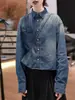 Camisa de mezclilla retro americana de un solo botón para mujer, nuevo estilo primavera y otoño 2026, holgada, casual, versátil, chaqueta camisa de manga larga