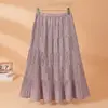 Saia plissada sob medida com efeito de caimento para mulheres, moda de verão, saia plissada em acordeão de comprimento médio em A, modeladora e com um bom caimento