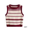 Camisola de Rayas de Seda de Hielo para Mujer 2026 Verano Nuevo Estilo Ropa Exterior Ropa Interior Simple Estilo Coreano Top de Punto sin Mangas