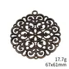 67X61mm 17.7g Color Bronce Antiguo Accesorios DIY Piezas de Joyería Patrón de Flor Hueca Colgante Redondo