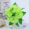 Pequeno Buquê de Rosas Artificiais Flor Plana Vitrine de Shopping Display Decoração de Sala de Estar Casamento Arranjo Flores Artificiais