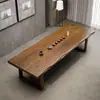 Mesa de Té de Madera Maciza de Tablero Grande y Combinación de Sillas Mesa de Té para Oficina Sala de Estar Hogar Estilo Chino Mesa de Jefe Simple y Moderna