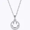 Collar con Expresión Sonriente Elaine Jewelry Bolsa Plata de Ley S925 Personalidad de Moda Accesorios de Celebridad de Internet Colgante Creativo para Mujeres