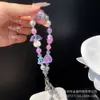 Cadena Colgante para Teléfono Móvil Pulsera de Perlas Creativa Corazón Mariposa Cadena para Teléfono Móvil Cristal Doble Cadena Junta Caja Sorpresa Cadena de Transmisión en Vivo