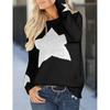 Suéter Nuevo de Otoño e Invierno para Mujer Europeo y Americano Transfronterizo Amazon Suelto Perezoso Estrella Jersey Tejido Camiseta Base en Stock