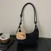 Diseño de Nicho Retro Gamuza Costura Bolso Croissant para Mujer Otoño e Invierno 2025 Nuevo Versátil Bolso de Axila Bolso Cruzado para Mujer