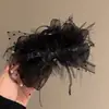 Clip de Pluma Súper Hada Nuevo Estilo Otoño e Invierno, Tamaño Grande para Cabello Grueso, Pinza de Tiburón para Recogido en la Parte Trasera de la Cabeza, Pinza para el Cabello Estilo Deseo Puro