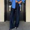 Pantalones Rectos Nuevos de Primavera y Verano Estilo Europeo y Americano Pantalones Largos de Satén de Acetato Imitación Cintura Alta Caídos Casuales 2026 Viajes Transfronterizos