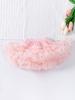 Saia Tutu com Laço Lingfeng Clothing Infantil Off-White para Crianças Maiores, Meia Saia com Design Bufante, Saia Bufante Estilo Celebridade da Internet