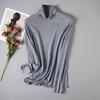 Top feminino de seda e caxemira, macio, glutinoso, agradável à pele, gola alta, quente, cuidados com o pescoço, seda amoreira, camisa confortável