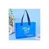 Bolso de Mano de Gelatina de PVC con Logo Personalizado TPU Popular Bolsa de Compras Transparente Bolsa de Regalo con Láser Personalizada
