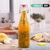 Garrafa de vidro transparente de 236 ml (8 oz) com encaixe de pressão para bebidas, ideal para vinho caseiro, sucos, enzimas e cerveja. Garrafa com fivela para cerveja.