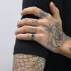 Venta al por mayor directa de fábrica retro antiguo Estrella Luna Sol declaración personalidad masculina empaque individual anillo de acero de titanio