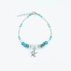 Tobillera turquesa Amazon shein transfronteriza bohemia azul personalidad concha estrella de mar playa