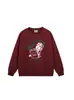 Jaqueta Moletom Redonda Tendência Americana com Desenho para Mulheres no Outono e Inverno, Blusa Longa Solta e Versátil Espessada com Veludo para Mulheres