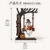 Decoración de Fantasma Colgante de Halloween Fantasma Lector de Madera Estantería para Libros Adorno de Esquina de Escritorio Decoración de Atmósfera Festiva