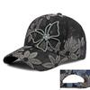 Gorra de Béisbol Estilo Étnico Estampado de Primavera y Otoño para Mujer Gorra de Mezclilla Lavada Protector Solar para Exterior para Mujer Sombrero de Sol de Moda para Mujer