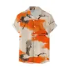 Camisa de Manga Corta de Verano Nueva para Hombre Europea y Americana Feihe Impresión Digital 3D Moda Hawaiana Casual Ropa para Hombre