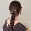 Elástico de Cabelo Retro Azul com Bolinhas para Mulheres com Rabo de Cavalo Corda Elástica Alta para Cabelo Que Não Machuca Cabelo Acessórios de Cabelo