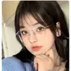 Gafas Plateadas para Mujeres Miopes Sin Maquillaje, Metálicas Aerodinámicas Semi-Titanio 54 Montura Grande, Se Pueden Montar con Lentes Graduados, Gafas Plateadas con Bloqueo de Luz Azul para Hombres