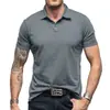 Camisetas Polo Masculinas de Manga Curta Cor Sólida, Gola Lapela, Estilo Europeu e Americano, para Uso Externo no Verão 2024, Exportação Transfronteiriça