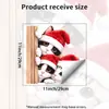 Adesivos eletrostáticos quentes de Natal com tema de inverno, com três figuras de Natal espiando, para decoração de janela de sala de estar com atmosfera festiva