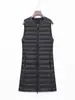 Chaleco acolchado de cuello redondo de longitud media para mujer, moda otoño e invierno 2026, ligero, adecuado tanto para usar solo como debajo de otra ropa, chaleco de talla grande hasta la rodilla