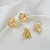 Aretes Líquidos Plisados con Forma de Flor Chapados en Oro de 14K que Conservan el Color con Aros Colgantes Materiales para Accesorios de Aretes de Cuentas Irregulares Hechos a Mano DIY