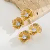 He Ming Accesorios Moda Estilo Coreano Flor de Metal Tridimensional Adornada con Pedrería Juego de Dos Pinzas para el Cabello, Pinza Lateral de Lujo Ligero de Gama Alta para Mujer