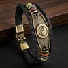 Nuevo Pulsera Tejida de Cuero Hebilla de Aleación Moda Retro Europea y Americana Más Vendida Pulsera de Cuero Directo de Fábrica