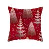 Estilo Nórdico Más Vendido Transfronterizo Funda de Almohada Personalizada Roja de Navidad Terciopelo de Piel de Melocotón Funda de Cojín para Sofá de Sala de Estar