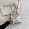 Textiles Lentejuelas Cadena Bolso Pequeño para Mujer Verano 2024 Nuevo Elegante Moda Francesa Bolso Balde Hombro Cruzado