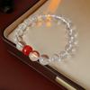 Librito Rojo Mismo Estilo Morado Fantasma Fresa Cristal Pulsera Apilada Lujo Ligero Pulsera Elegante Pulsera Dulce de Alta Gama Accesorios