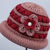 Chapéu de Velho Chapéu de Lã de Inverno para Crianças da Vovó com Forro de Fleece Chapéu de Bacia Espesso de Inverno Tricotado para Velhas Quente