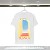 Marca de Moda de Verano Transfronteriza Casablanca Camiseta Casual con Estampado de Logo de Dibujos Animados Camiseta de Manga Corta para Pareja Casablanca