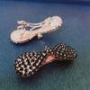 Accesorios para el cabello con lazo de diamantes de moda, horquilla de resorte pequeña de aleación vintage, popular para mujer, con clip lateral.