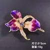 Nuevo Broche de Orquídea Morada Esmaltada Estilo Retro Francés Transfronterizo Joyería Planta Ramillete Lirio Lujo Ligero Gama Alta