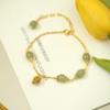 Sansheng I Jade Hetian Natural Marca Fu Pulsera Retro Sentido de Alta Gama ins Regalo para Novia Pulsera de Jade de Buena Suerte
