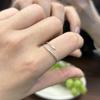 Anillo de línea de plata esterlina s925 de disparo real para mujer, moda coreana, personalidad versátil, viento frío, espiral abierto, anillo de dedo