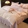 Temporada de Invierno Juego de Cama de Vellón de Leche de Cuatro Piezas Estilo Colcha Vellón de Doble Cara Cálido Engrosado Funda de Edredón Vellón de Coral 1.8m Suministros
