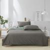 Juego de Cuatro Piezas de Satén Lavado Ligeramente Cepillado, Versión A Sólida Simple de Exportación, Ropa de Cama de Algodón Puro, Engrosado de Algodón Puro para Otoño e Invierno