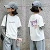 Nueva Camiseta de Manga Larga Rayada para Niñas Primavera y Otoño 2026 Ropa Interior Básica para Niños Top para Niñas Talla Mediana y Grande Top Estampado para Niños