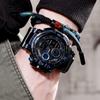 Reloj electrónico deportivo de moda con esfera grande y doble pantalla para estudiantes y adultos, de comercio exterior, clásico, falso, de tres esferas
