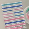 Adesivos de Unha Coração de Renda Branca Transfronteiriços Borda de Renda 3D Coração Adesivos de Unha DIY Em relevo Estilo Ca
