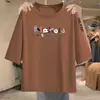 Camiseta de manga corta a media manga para mujer de comercio exterior transfronterizo, talla grande holgada para mujeres de talla grande, disimula la barriga y oculta la grasa, top adelgazante de manga media
