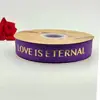 Cinta de regalo para ramo de flores de pastel con letras inglesas doradas de 2.5 cm cinta de embalaje hilo de cinta lote